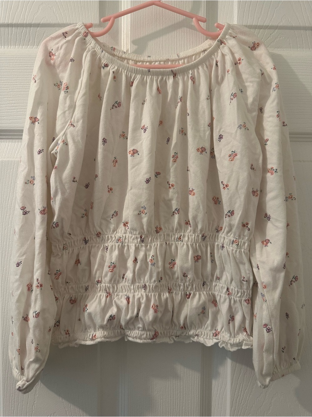 OshKosh B'gosh White Floral Top with Pink Accents
